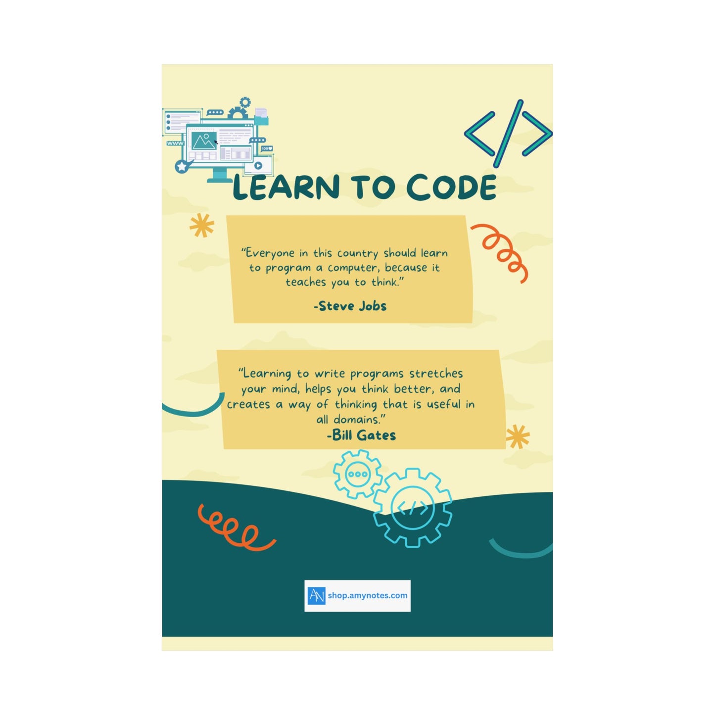 Inspirational Coding Posters - Learn to Code Quotes for Tech Enthusiasts