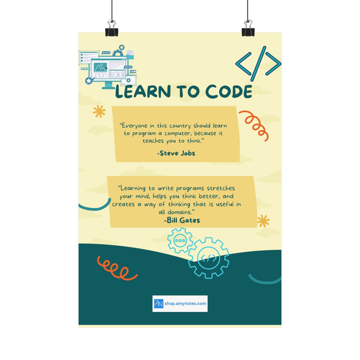 Inspirational Coding Posters - Learn to Code Quotes for Tech Enthusiasts