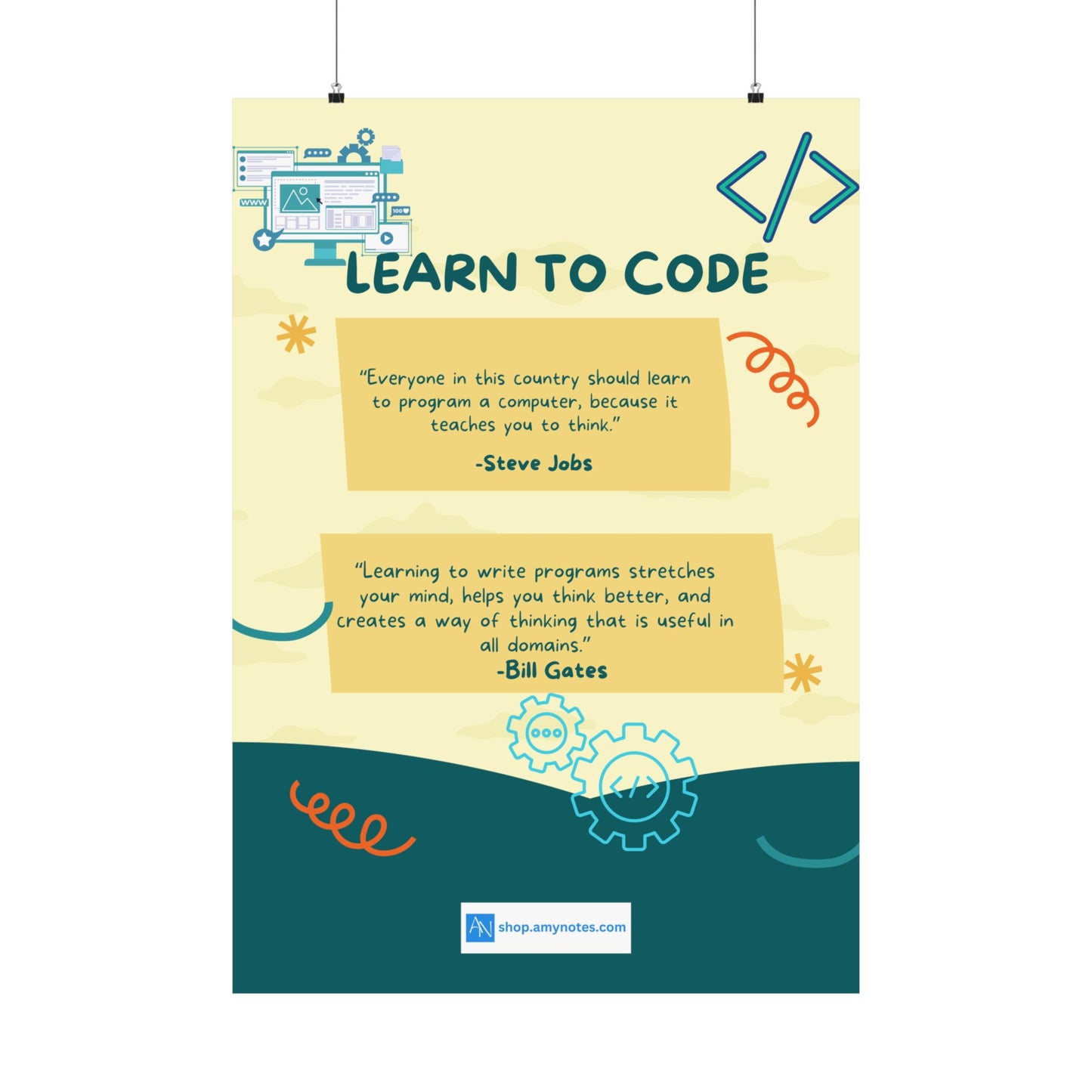 Inspirational Coding Posters - Learn to Code Quotes for Tech Enthusiasts