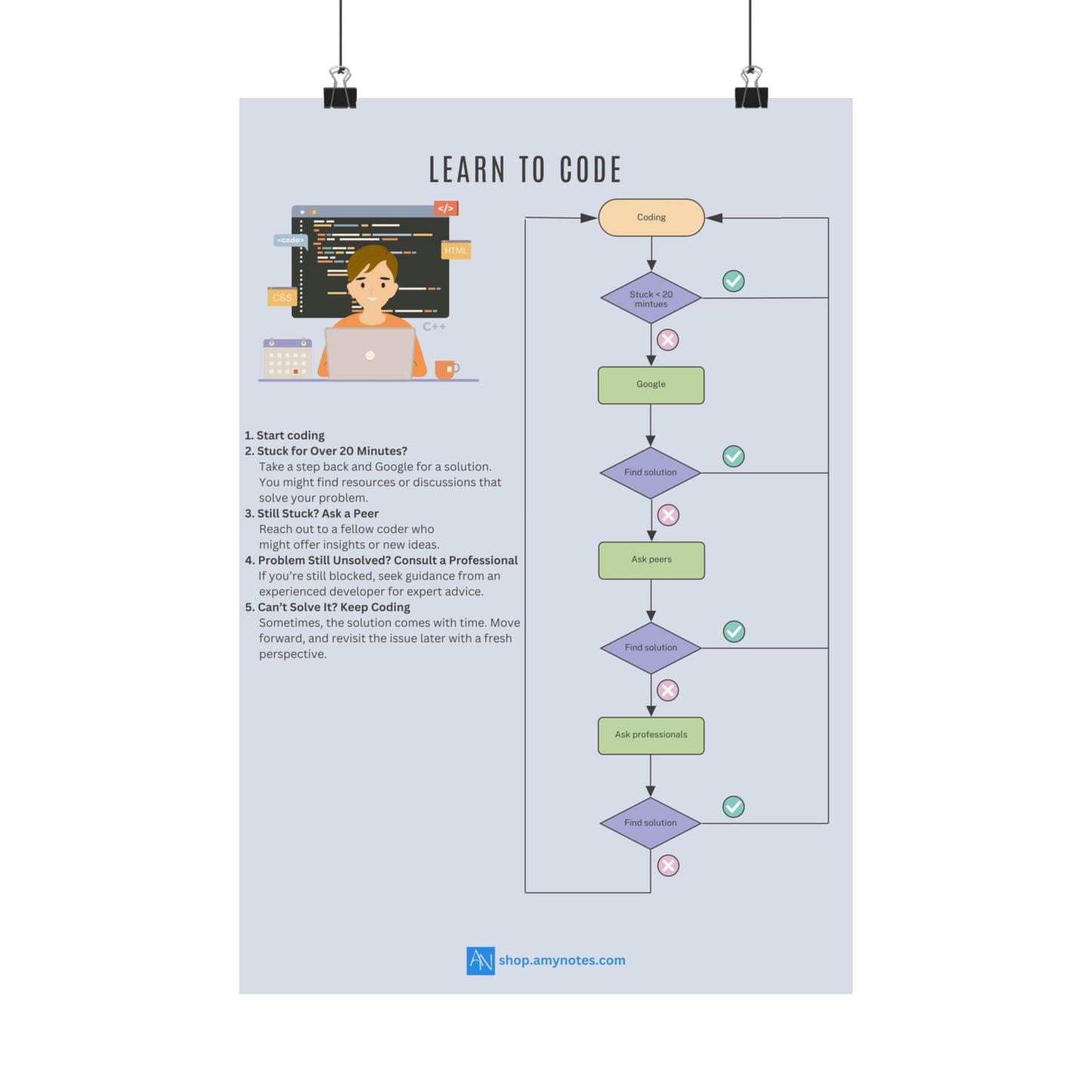 Learn to Code - Matte Vertical Poster