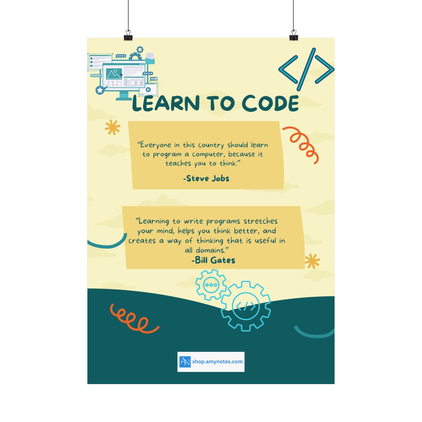 Inspirational Coding Posters - Learn to Code Quotes for Tech Enthusiasts