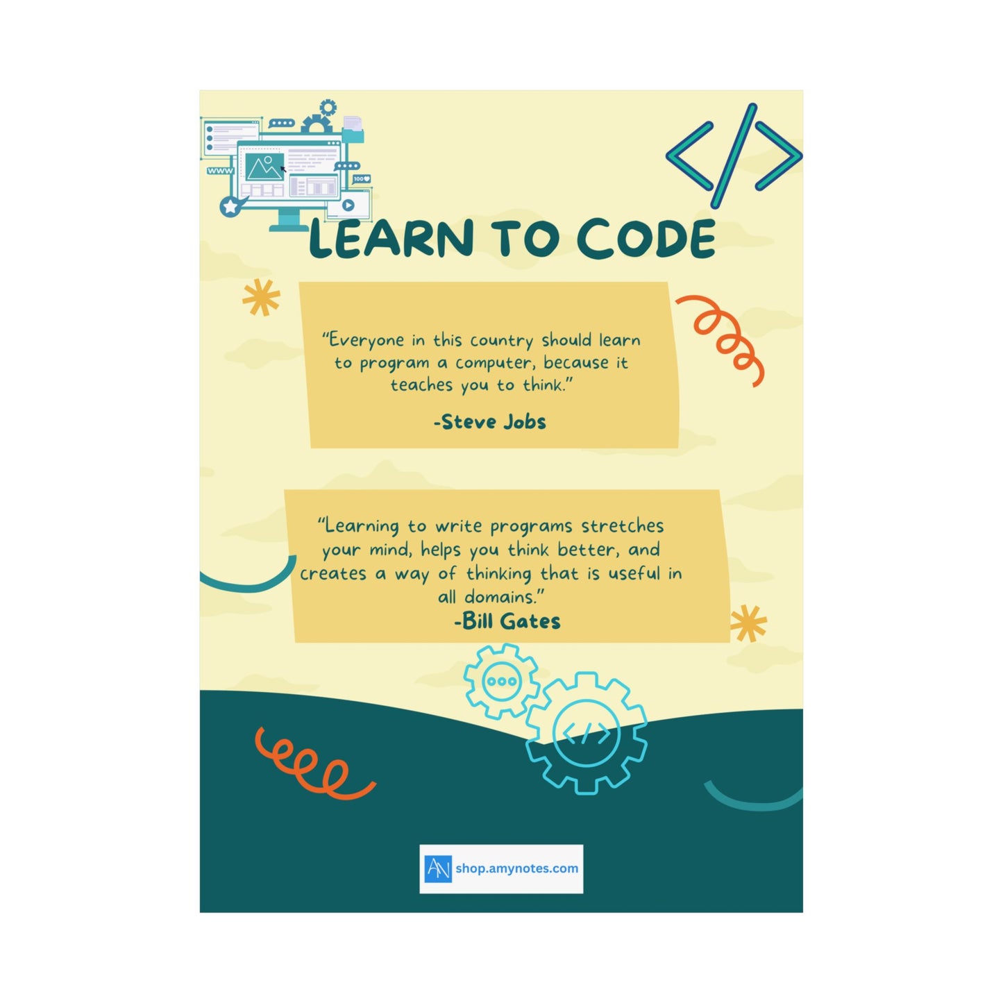 Inspirational Coding Posters - Learn to Code Quotes for Tech Enthusiasts