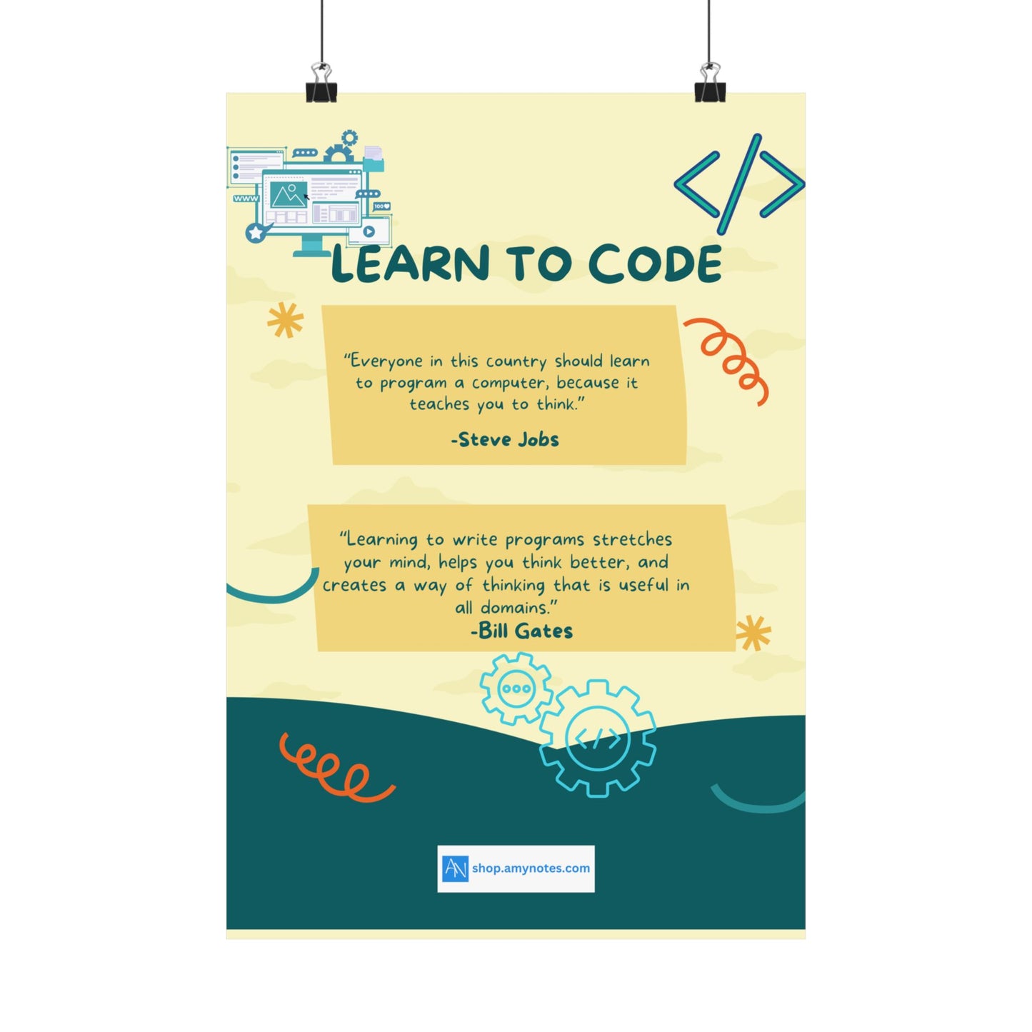 Inspirational Coding Posters - Learn to Code Quotes for Tech Enthusiasts